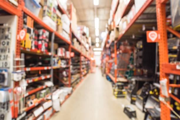 istock Blurry background signs, mailboxes at hardware store in America 1037182916