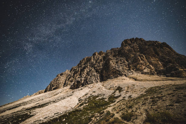 istock Tre Cime Dolomiti and night sky with galaxy 1037188004