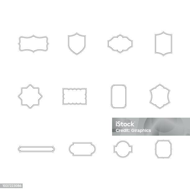 Vintage Frames Set Stock Illustration - Download Image Now - Badge ...
