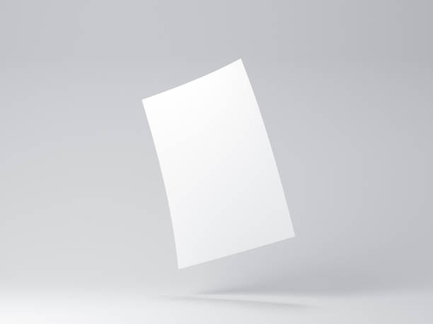 istock White flying sheet of paper Mockup 1037276110