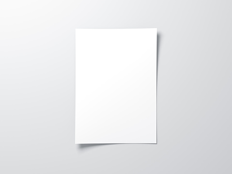 Hoja de papel vertical blanco maqueta, carta o invitación photo