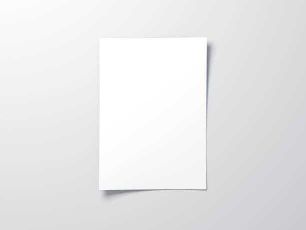 白い縦紙手紙や招待状のモックアップ - white pages ストックフォトと画像