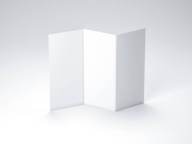 istock Standing White Leaflet Cover, Brochure Mockup, Sheet of paper 1037282900