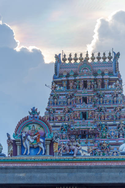 istock Hindu god and goddess sculptures on temple tower 1037283786