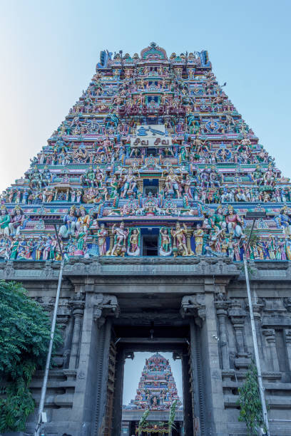istock Hindu god and goddess sculptures on temple tower 1037283932