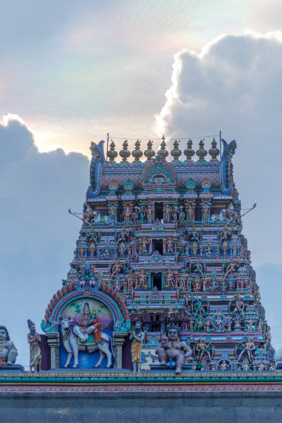 istock Hindu god and goddess sculptures on temple tower 1037284122