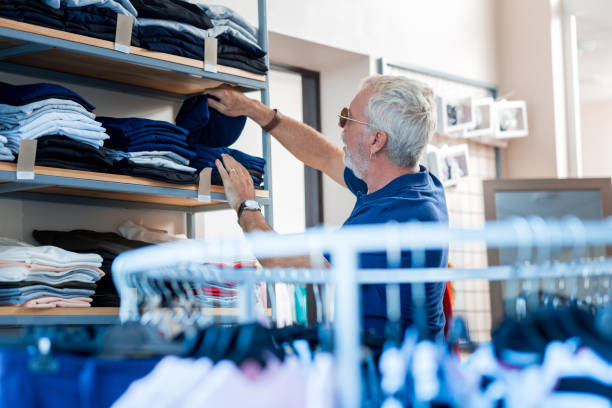 istock Curious customer searching for high quality jeans 1037288138