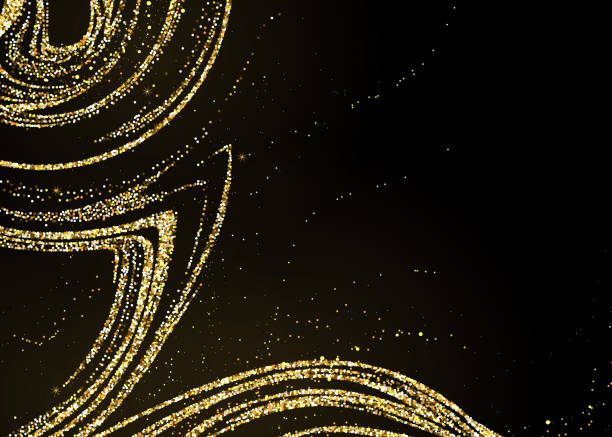 istock Stylish fashion texture on black. Shining shimmer design. 1037300798