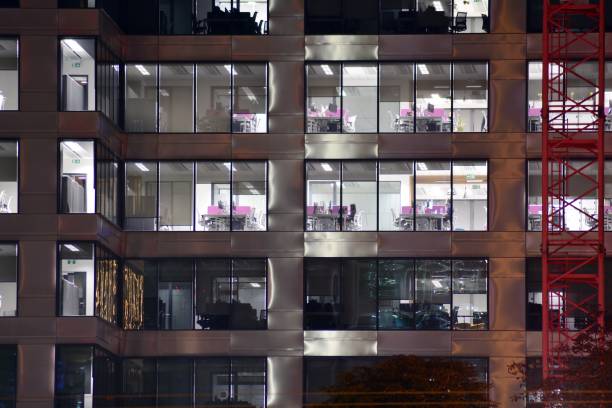 istock Glass curtain wall of modern office building 1037307924