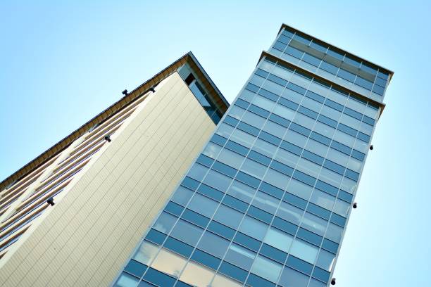 istock Glass curtain wall of modern office building 1037308998