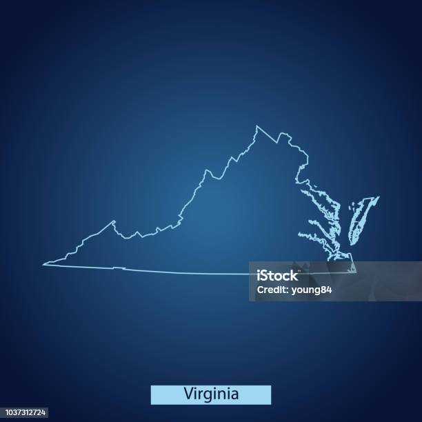 Virginia Map Solid Virginia Map Stock Illustration - Download Image Now - Cartography ...