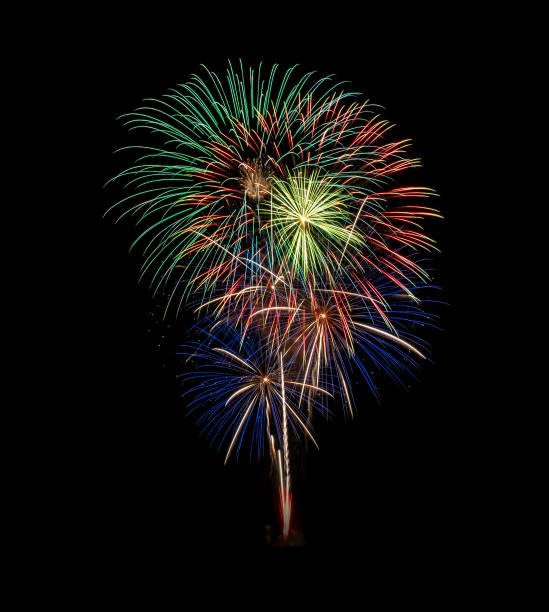 istock Fireworks on black background, Fireworks, Color on fireworks 1037317408