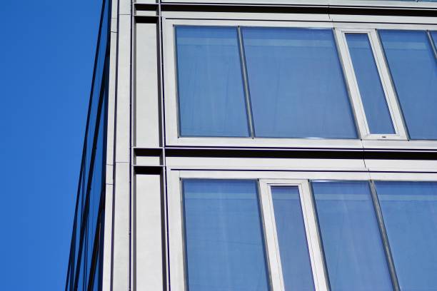 istock Glass curtain wall of modern office building 1037324872