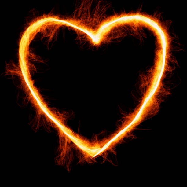istock Hot burning symbol of heart. Fire heart 1037325030