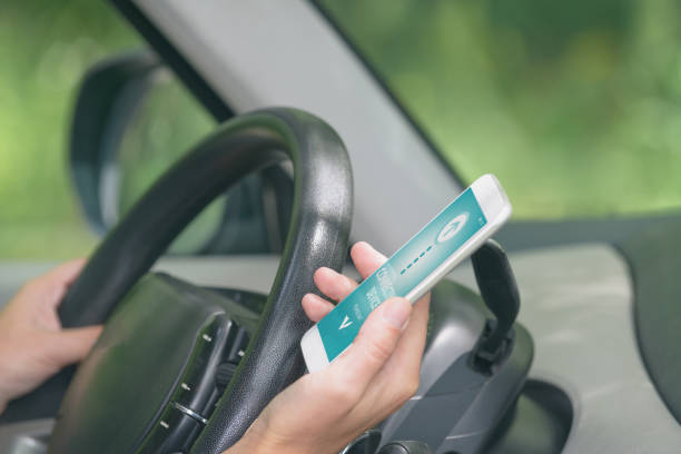istock Connecting smart phone to the car audio system 1037331052