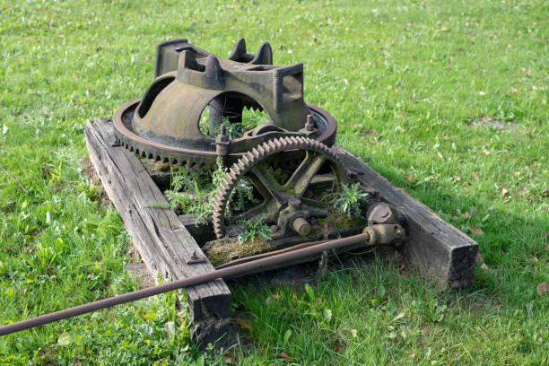 istock Old rusty gears. Gear wheels in agricultural equipment. 1037352460
