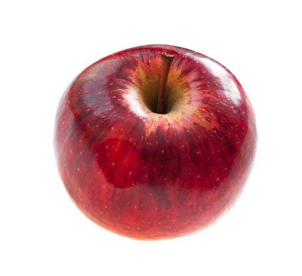 istock Red apple close-up isolated on white background 1037371624