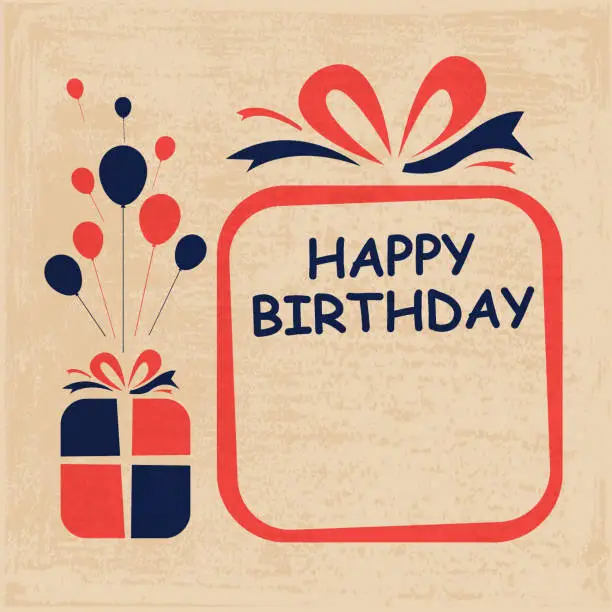 Vector illustration of Happy birthday to you greeting card design