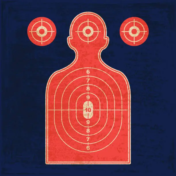 Vector illustration of Silhouette Shooting Range Gun Target