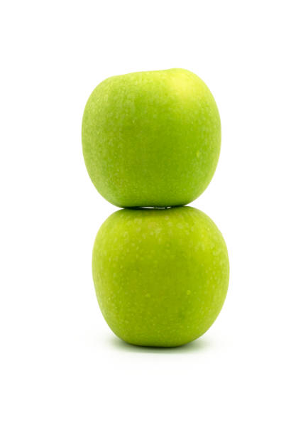 istock Closeup fresh green apple isolated on white background of file with Clipping Path 1037421738