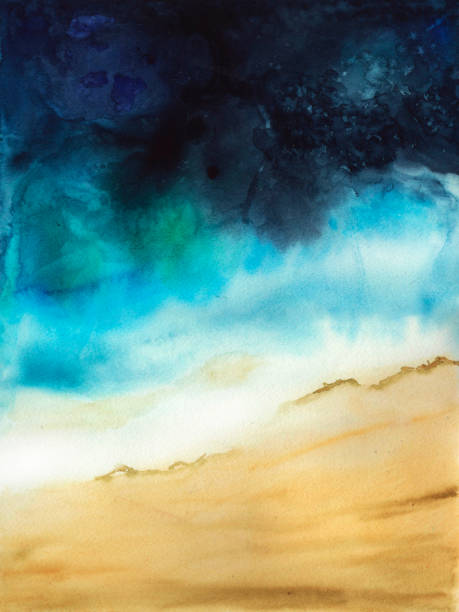 abstract watercolor gradient of Sea and sand