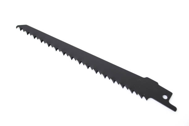 Reciprocating saw blade for wood isolated in a white background composition
