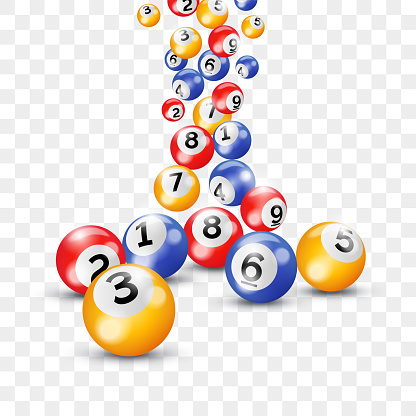 Bingo lottery balls for keno lotto on vector transparent background