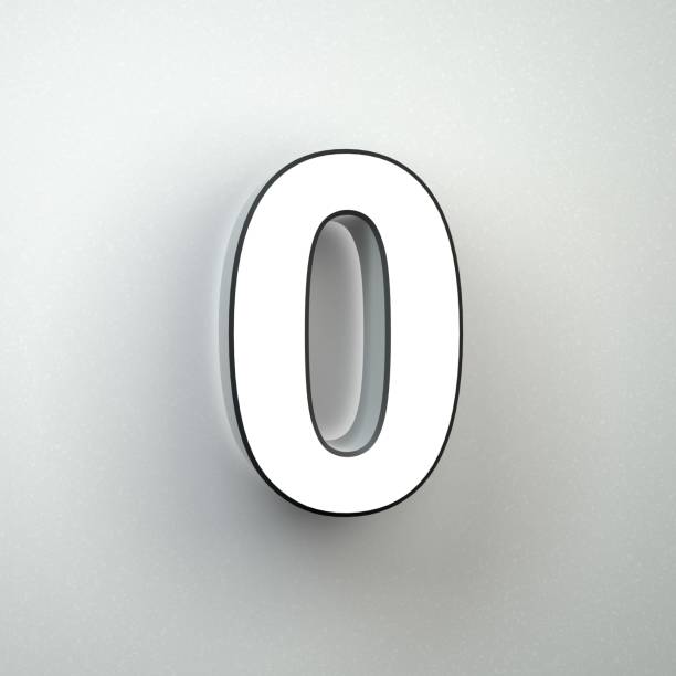 istock Wall sign number 0 neon font isolated on white wall. 1037466270