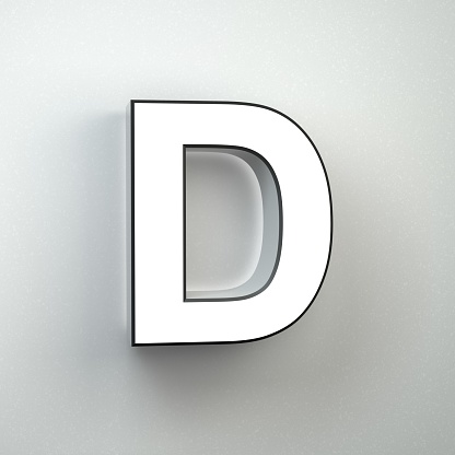 Wall Sign Letter D Uppercase Neon Font Isolated On White Wall Stock ...