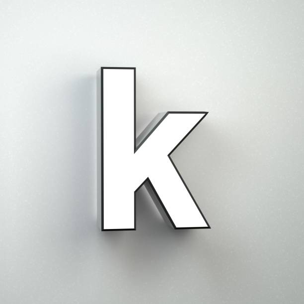 istock Wall sign letter K lowercase neon font isolated on white wall. 1037468498