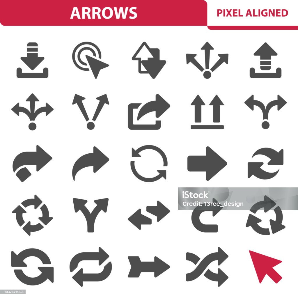 Arrows Icons Professional, pixel perfect icons, EPS 10 format. Icon Symbol stock vector