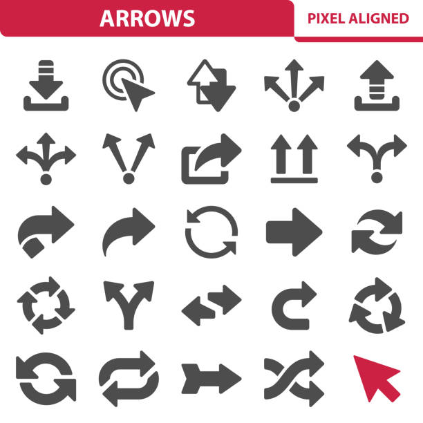 Arrows Icons Professional, pixel perfect icons, EPS 10 format. replay stock illustrations