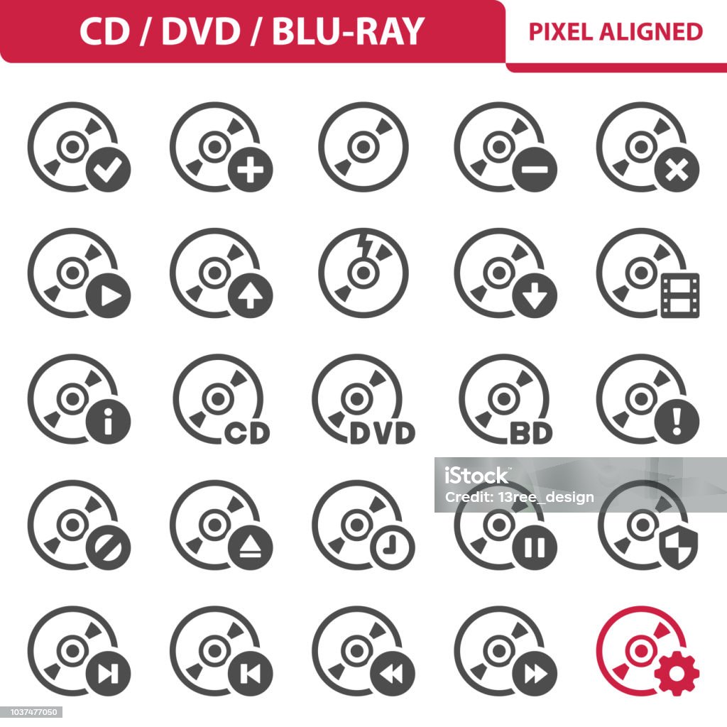 Icônes de CD, DVD, Blu-ray - clipart vectoriel de Annulation libre de droits