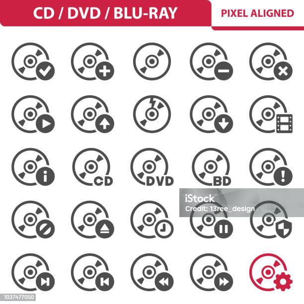 Icônes De Cd Dvd Bluray Vecteurs libres de droits et plus d'images vectorielles de Annulation - Annulation, Blu-ray Disc, Bouclier