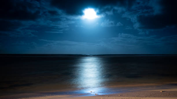 istock Moonlight reflection in the Indian Ocean at Poste Lafayette on Mauritius. 1037477316