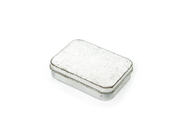 istock gray silver or steel box old close cover on white background. 1037484788