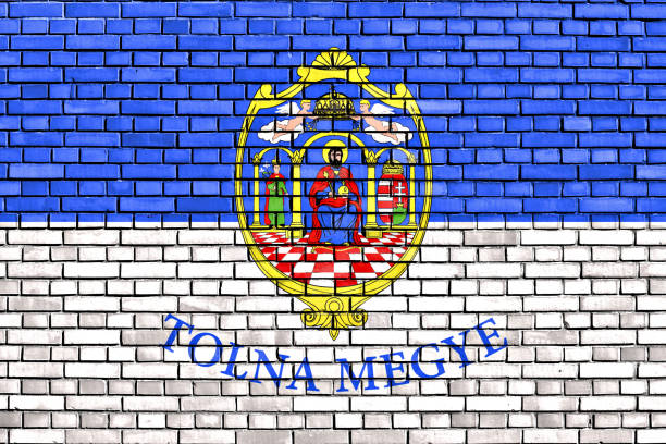 istock flag of Tolna County painted on brick wall 1037492896