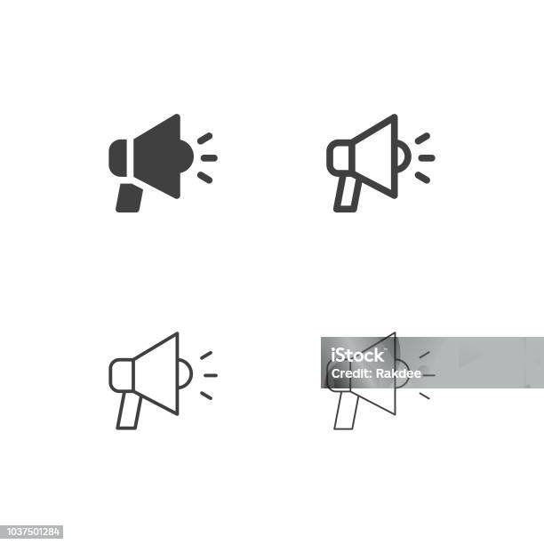 Megaphone Icons Multi Series Stock Illustration - Download Image Now - Icon Symbol, Megaphone, Public Speaker