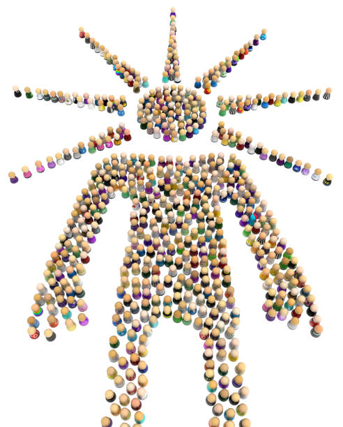 istock Cartoon Crowd Figure, Sun Head 1037520382