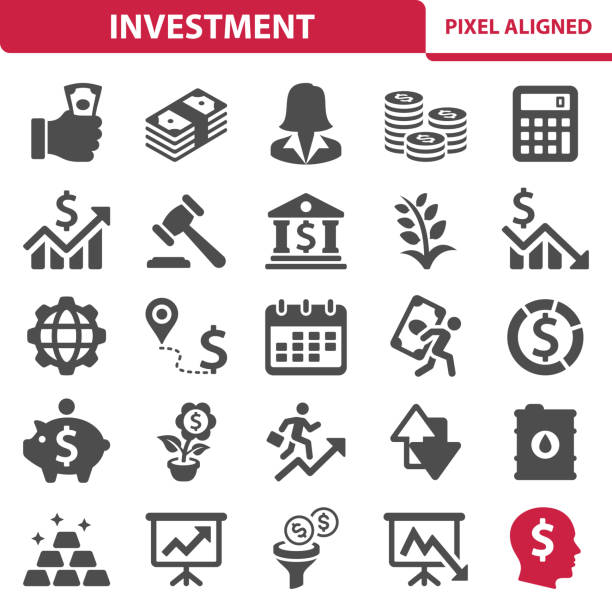 investitionen symbole - blume grafiken stock-grafiken, -clipart, -cartoons und -symbole