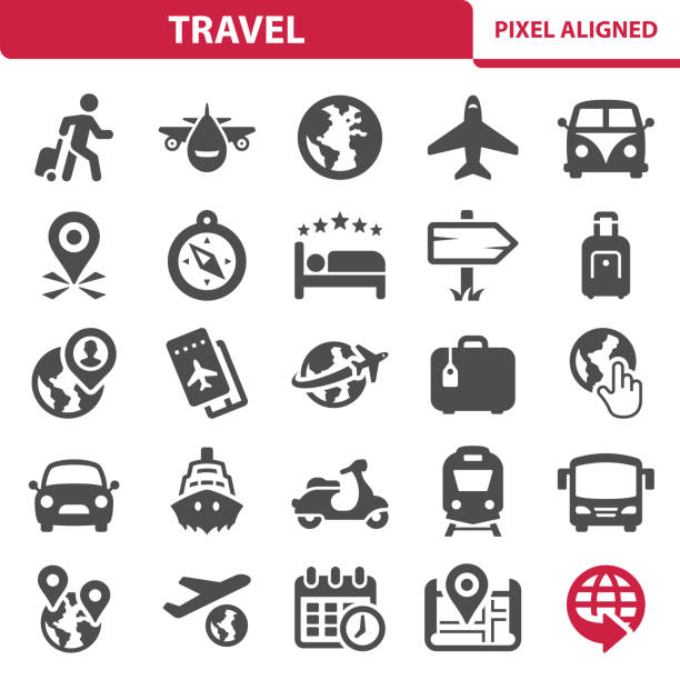 illustrations, cliparts, dessins animés et icônes de icônes de voyage - compass travel symbol planning