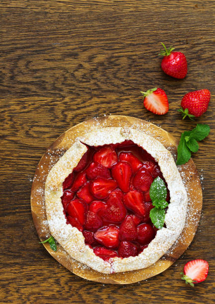 istock Homemade strawberry cake Galette 1037540220