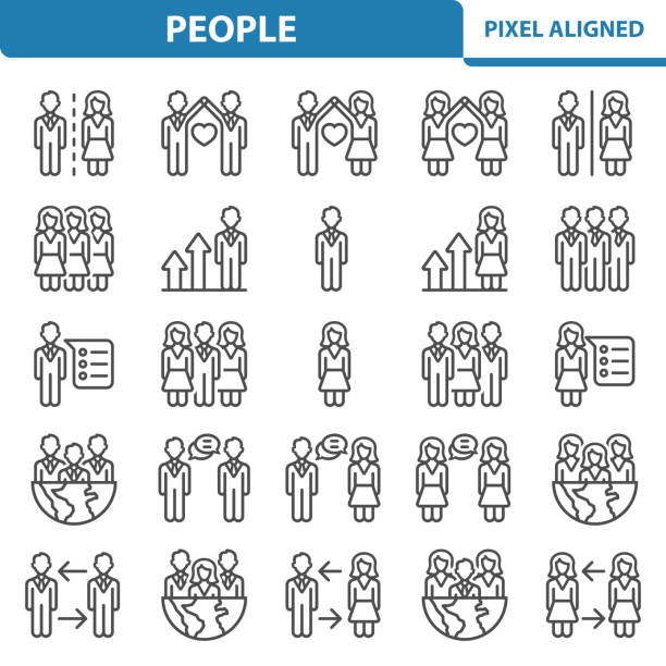 People Icons Professional, pixel perfect icons, EPS 10 format. Designed at 32x32 pixel size. 2x magnification for preview. global girlfriend stock illustrations