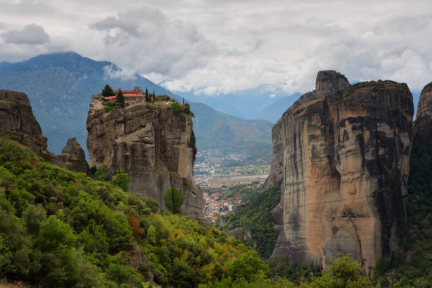 istock Magnificent autumn landscape. Monastery Holy Trinity, Meteora, Greece. 1037544940