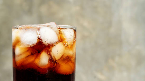 istock Iced aerated soft drink on a gray background. 1037557742