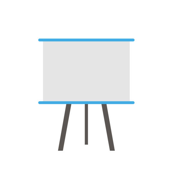 ilustrações, clipart, desenhos animados e ícones de placa de escritório. vector - flipchart whiteboard easel chart
