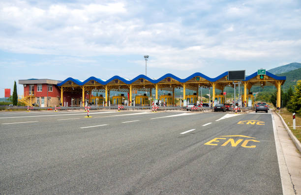 istock A toll collection area in Croatia. Payment area. 1037566304