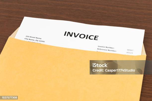 Invoice Envelopes Example Invoice In Envelope Invoice Is Mockup Stock Photo - Download Image Now ...