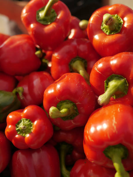 istock Red bell pepper in the market 1037582376