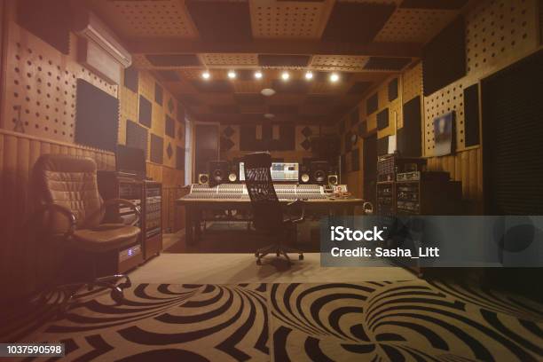 Interior Of Recording Studio Stock Photo - Download Image Now - Music, Studio Shot, Producer